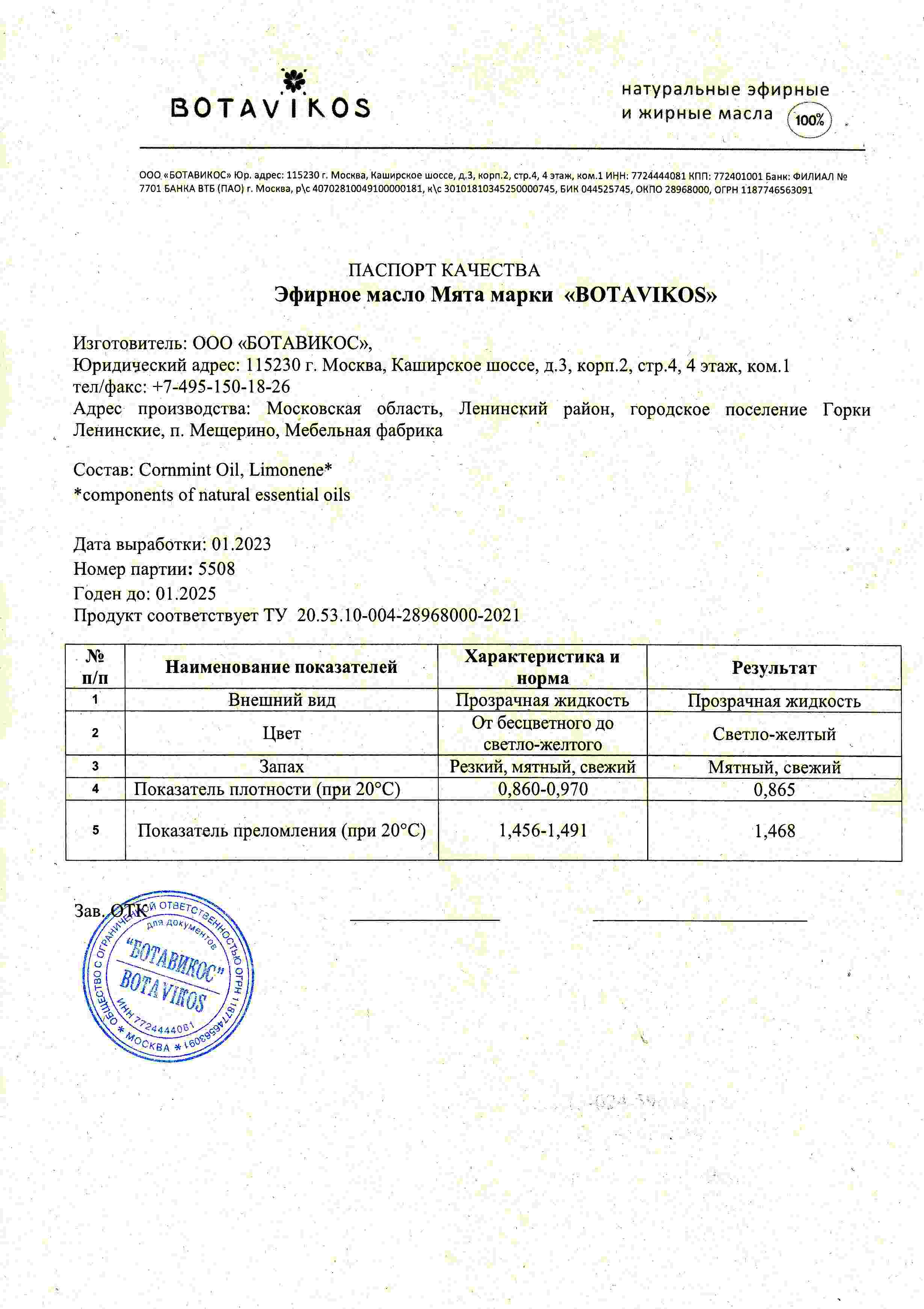 Паспорт №012023